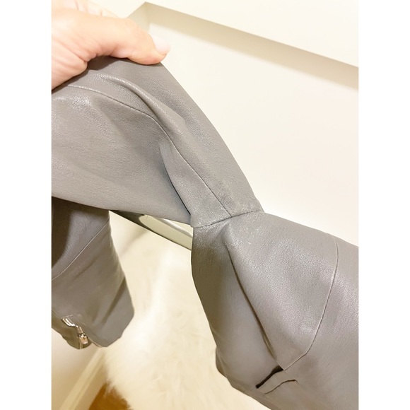 ELIZABETH AND JAMES Cropped Gray Leather Jacket Size 2 - Picture 5 of 5